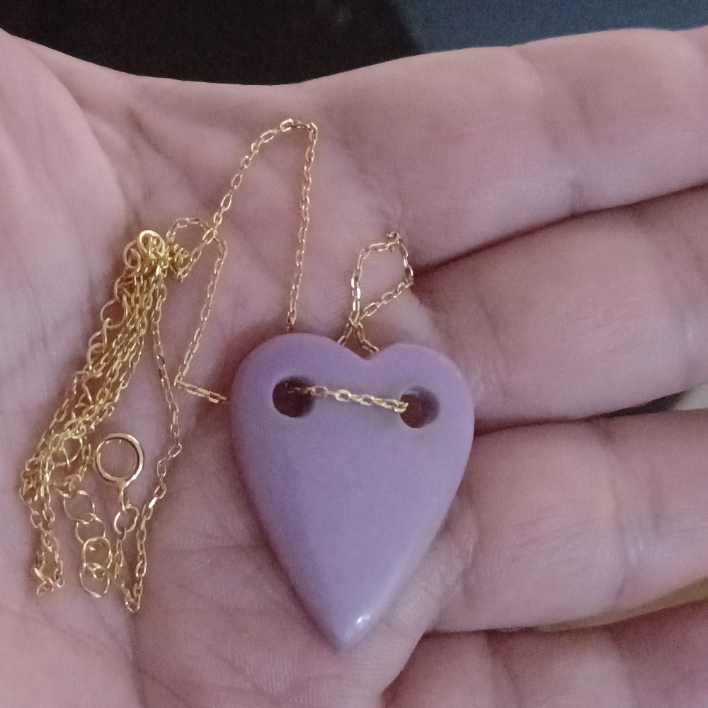 925 Gold Filled Chain with 100% stone  Phosphosiderite  Heart Pendant